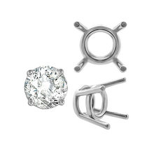 Load image into Gallery viewer, ITI NYC Four Prong Round Medium Weight Settings in Sterling Silver (3.50 mm - 11.00 mm)
