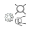 ITI NYC Four Prong Round Medium Weight Settings in Sterling Silver (3.50 mm - 11.00 mm)