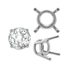 ITI NYC Four Prong Round Medium Weight Settings in Sterling Silver (3.50 mm - 11.00 mm)