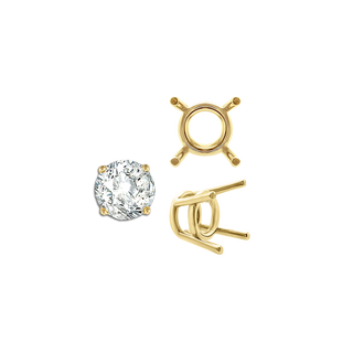 ITI NYC Four Prong Round Medium Weight Settings in 14K Gold (1.75 mm - 11.00 mm)