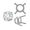 ITI NYC Four Prong Round Medium Weight Settings in Sterling Silver (3.50 mm - 11.00 mm)