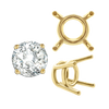 ITI NYC Four Prong Round Medium Weight Settings in 18K Gold (1.75 mm - 11.00 mm)