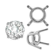 Load image into Gallery viewer, ITI NYC Four Prong Round Medium Weight Settings in Sterling Silver (3.50 mm - 11.00 mm)
