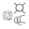 ITI NYC Four Prong Round Medium Weight Settings in Sterling Silver (3.50 mm - 11.00 mm)