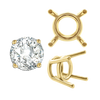 ITI NYC Four Prong Round Medium Weight Settings in 18K Gold (1.75 mm - 11.00 mm)