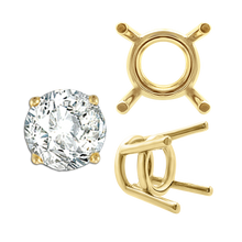 Load image into Gallery viewer, ITI NYC Four Prong Round Medium Weight Settings in 14K Gold (1.75 mm - 11.00 mm)
