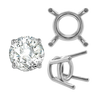 ITI NYC Four Prong Round Medium Weight Settings in Sterling Silver (3.50 mm - 11.00 mm)