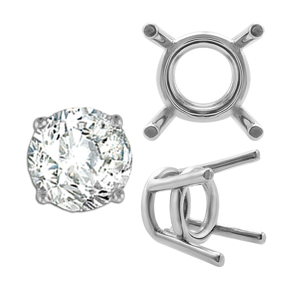 ITI NYC Four Prong Round Medium Weight Settings in 18K Gold (1.75 mm - 11.00 mm)