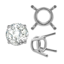 Load image into Gallery viewer, ITI NYC Four Prong Round Medium Weight Settings in Sterling Silver (3.50 mm - 11.00 mm)
