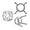 ITI NYC Four Prong Round Medium Weight Settings in Sterling Silver (3.50 mm - 11.00 mm)
