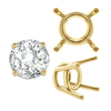 ITI NYC Four Prong Round Medium Weight Settings in 18K Gold (1.75 mm - 11.00 mm)