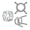 ITI NYC Four Prong Round Medium Weight Settings in Sterling Silver (3.50 mm - 11.00 mm)