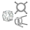 ITI NYC Four Prong Round Medium Weight Settings in Sterling Silver (3.50 mm - 11.00 mm)