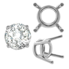 ITI NYC Four Prong Round Medium Weight Settings in Sterling Silver (3.50 mm - 11.00 mm)