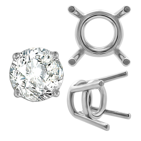 ITI NYC Four Prong Round Medium Weight Settings in 18K Gold (1.75 mm - 11.00 mm)