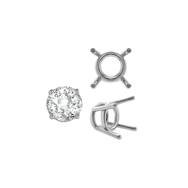 ITI NYC Four Prong Round Medium Weight Settings in 18K Gold (1.75 mm - 11.00 mm)
