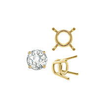 Load image into Gallery viewer, ITI NYC Four Prong Round Medium Weight Settings in 18K Gold (1.75 mm - 11.00 mm)
