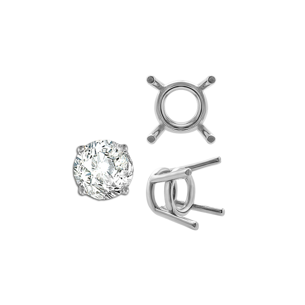 ITI NYC Four Prong Round Medium Weight Settings in 18K Gold (1.75 mm - 11.00 mm)