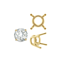 Load image into Gallery viewer, ITI NYC Four Prong Round Medium Weight Settings in 18K Gold (1.75 mm - 11.00 mm)
