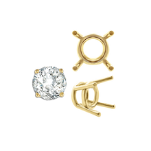 Load image into Gallery viewer, ITI NYC Four Prong Round Medium Weight Settings in 18K Gold (1.75 mm - 11.00 mm)
