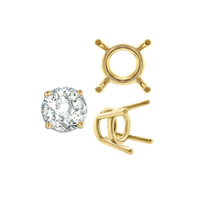 Load image into Gallery viewer, ITI NYC Four Prong Round Medium Weight Settings in 14K Gold (1.75 mm - 11.00 mm)
