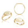 Oval (Horizontal) Signet Rings in 14K Yellow Gold (6 x 8 mm - 8 x 11 mm)
