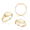 Oval (Horizontal) Signet Rings in 14K Yellow Gold (6 x 8 mm - 8 x 11 mm)