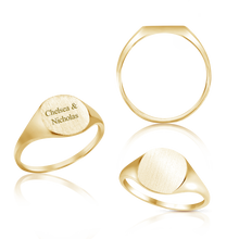 Load image into Gallery viewer, Round Signet Rings in 14K Yellow Gold (5 mm - 10 mm)
