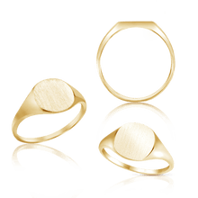 Load image into Gallery viewer, Round Signet Rings in 14K Yellow Gold (5 mm - 10 mm)
