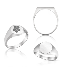 Load image into Gallery viewer, Oval (Vertical) Signet Rings in Sterling Silver (4 x 6 mm - 20 x 18 mm)
