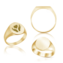 Load image into Gallery viewer, Oval (Vertical) Signet Rings in 14K Yellow Gold (6 x 4 mm - 20 x 18 mm)
