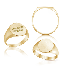 Load image into Gallery viewer, Oval (Vertical) Signet Rings in 14K Yellow Gold (6 x 4 mm - 20 x 18 mm)
