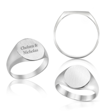 Load image into Gallery viewer, Oval (Vertical) Signet Rings in Sterling Silver (4 x 6 mm - 20 x 18 mm)
