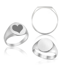 Load image into Gallery viewer, Oval (Vertical) Signet Rings in Sterling Silver (4 x 6 mm - 20 x 18 mm)
