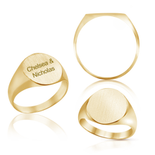 Load image into Gallery viewer, Oval (Vertical) Signet Rings in 14K Yellow Gold (6 x 4 mm - 20 x 18 mm)
