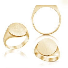 Load image into Gallery viewer, Oval (Vertical) Signet Rings in 14K Yellow Gold (6 x 4 mm - 20 x 18 mm)
