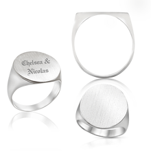 Load image into Gallery viewer, Oval (Vertical) Signet Rings in Sterling Silver (4 x 6 mm - 20 x 18 mm)
