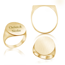 Load image into Gallery viewer, Oval (Vertical) Signet Rings in 14K Yellow Gold (6 x 4 mm - 20 x 18 mm)
