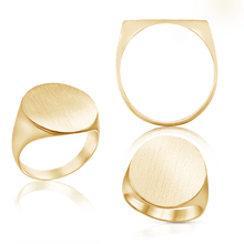 Load image into Gallery viewer, Oval (Vertical) Signet Rings in 14K Yellow Gold (6 x 4 mm - 20 x 18 mm)
