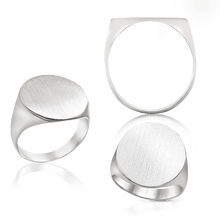 Load image into Gallery viewer, Oval (Vertical) Signet Rings in Sterling Silver (4 x 6 mm - 20 x 18 mm)
