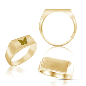 Rectangular Signet Rings in 14K Yellow Gold (10 x 6 mm - 15 x 10 mm)