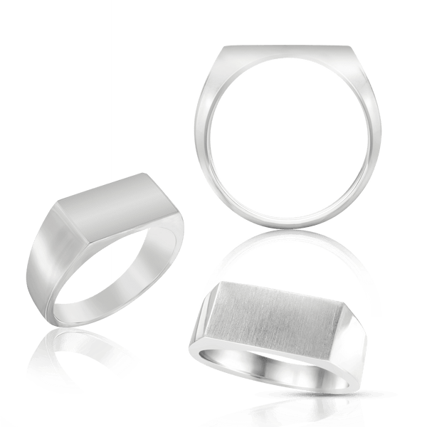 Rectangular Signet Rings in Sterling Silver (10 x 6 mm - 15 x 10 mm)