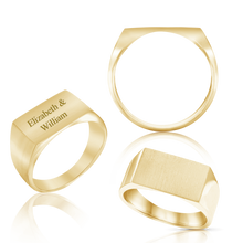 Load image into Gallery viewer, Rectangular Signet Rings in 14K Yellow Gold (10 x 6 mm - 15 x 10 mm)
