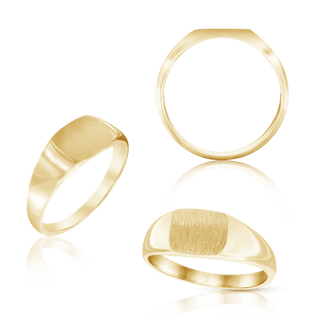 Rectangular Signet Rings in 14K Yellow Gold (10 x 6 mm)