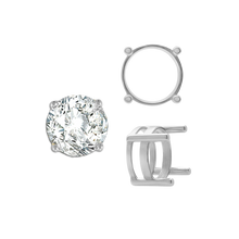 Load image into Gallery viewer, ITI NYC Four Prong Round Flat Wire Basket Settings in Sterling Silver (2.00 mm - 9.25 mm)
