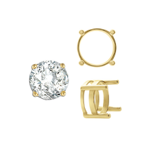 Load image into Gallery viewer, ITI NYC Four Prong Round Flat Wire Basket Settings in 18K Gold (2.00 mm - 9.25 mm)
