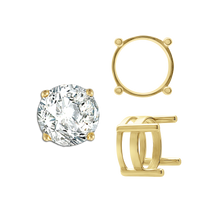 Load image into Gallery viewer, ITI NYC Four Prong Round Flat Wire Basket Settings in 18K Gold (2.00 mm - 9.25 mm)
