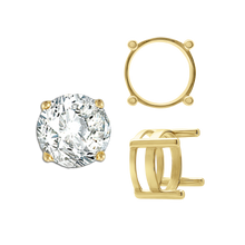 Load image into Gallery viewer, ITI NYC Four Prong Round Flat Wire Basket Settings in 14K Gold (2.00 mm - 9.25 mm)
