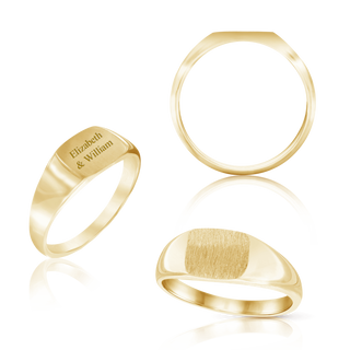Rectangular Signet Rings in 14K Yellow Gold (10 x 6 mm)