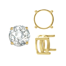Load image into Gallery viewer, ITI NYC Four Prong Round Flat Wire Basket Settings in 18K Gold (2.00 mm - 9.25 mm)
